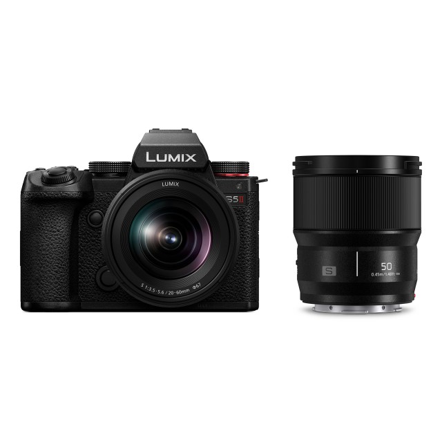 Lumix Panasonic Lumix S5II Mirrorless Camera with 20-60 and 50mm lenses