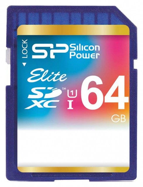 Silicon Power SDXC card, 64 gig UHS-1 Elite