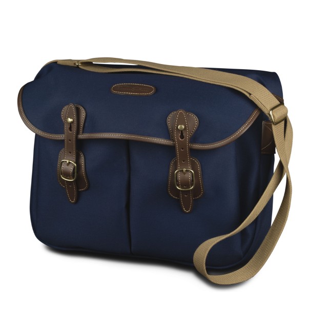 Billingham Billingham Hadley Large Camera Shoulder Bag, Navy Canvas-Chocolate Trim