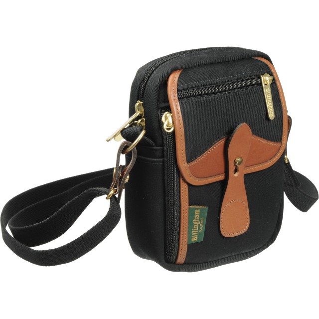 Billingham Billingham Compact Stowaway, Black Canvas-Tan leather trim