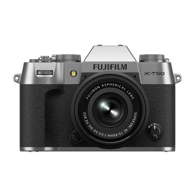 Fujifilm Fujifilm X-T50 Mirrorless Camera, Silver with XC 15-45 lens