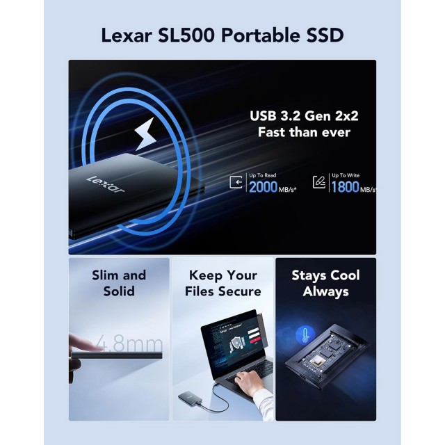 Lexar SL500 Portable SSD　2TB Lexar SL500 Portable SSD 2TB - Foto Erhardt