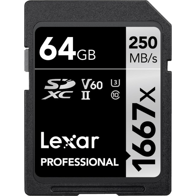 Lexar Lexar 64GB SDXC Silver UHS-II R250/W120MB/s V60