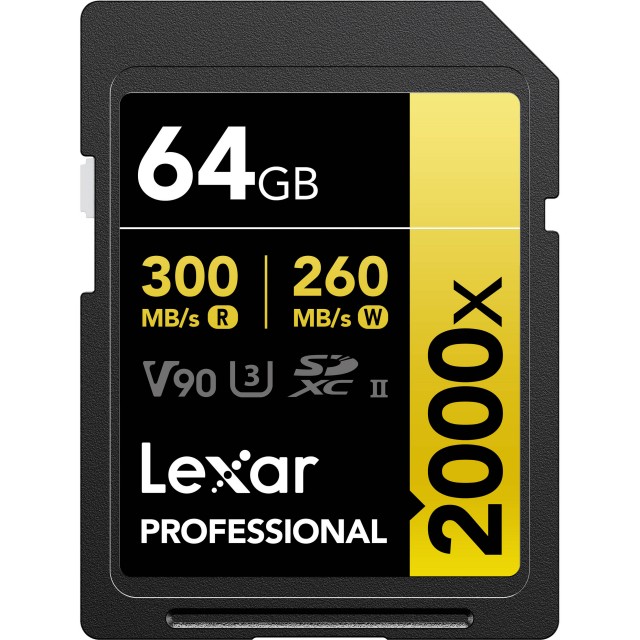 Lexar Lexar 64GB SDXC Gold UHS-II R300/W260MB/s V90