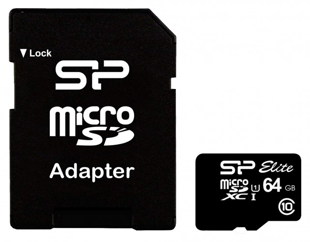Silicon Power Micro SDXC card, 64 gb UHS-1 Elite with SD adaptor