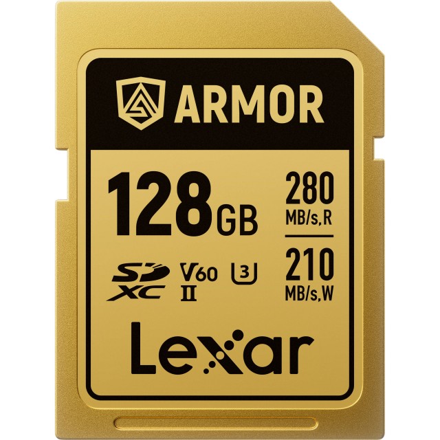 Lexar Lexar SDXC Pro Gold Series ARMOR UHS-II 128GB V60 IP68 Stainless Steel R280/W210MB/s