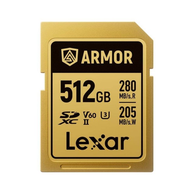 Lexar Lexar SDXC Pro Gold Series ARMOR UHS-II 512GB V60 IP68 Stainless Steel R280/W210MB/s