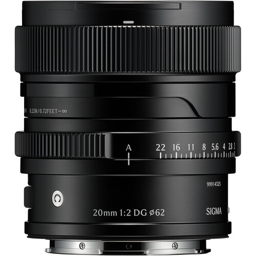 Sigma Sigma AF 20mm F2 DG I C lens for L-Mount, Black