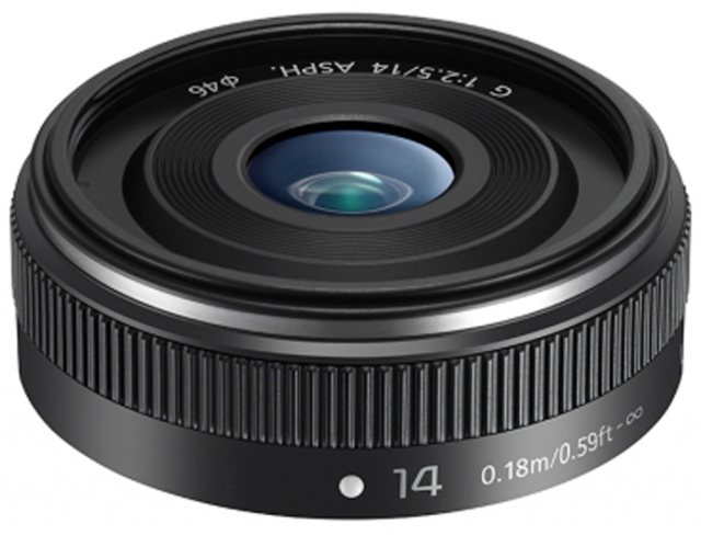 Panasonic 14mm f2.5 MkII Pancake lens, black