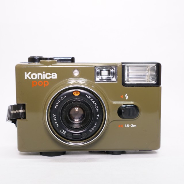 Sundry Used Konica Pop 35mm compact camera, Olive Green