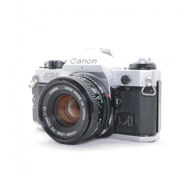 Canon Used Canon AE-1 35mm SLR, silver with 50mm lens