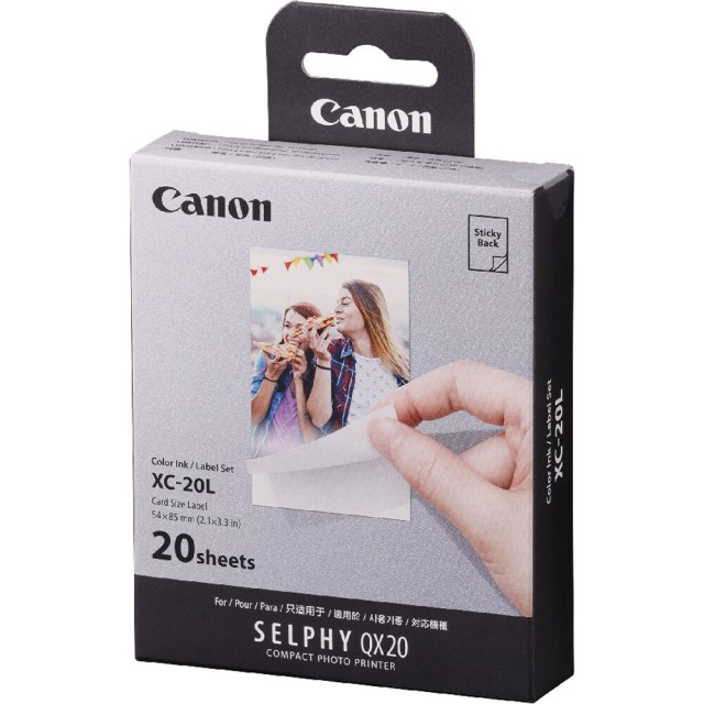 Canon Canon XC-20L 54 x 85mm Card Size Photo Paper for QX20 Printer - 20 Shots