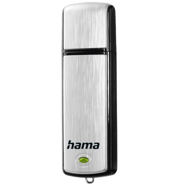 Hama Hama Fancy 16GB USB 2.0 Memory Pen with cap and keyring, Black/Silver