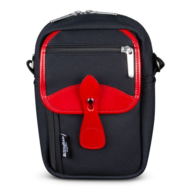 Billingham Billingham Airline Stowaway Camera Shoulder Bag, Black Fibrenyte-Red Trim