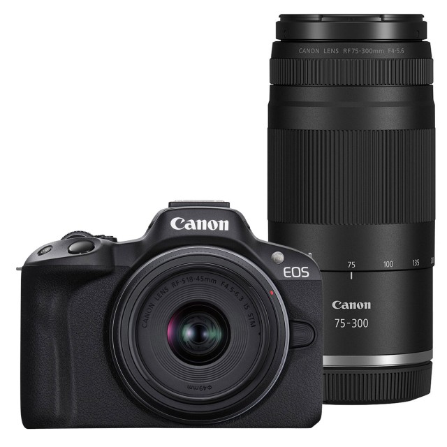 Canon Canon EOS R50 Mirrorless Camera with 18-45 and 75-300mm lenses