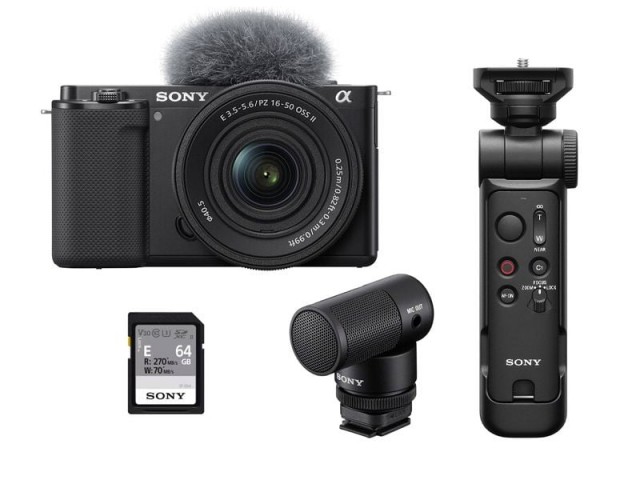 Sony Sony ZV-E10L Interchangeable-lens Camera with 16-50 lens, grip, mic and card
