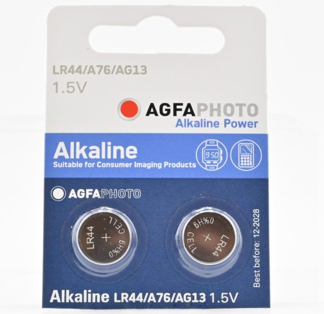 Sundry AGFAPHOTO LR44 / A76 alkaline batteries, pack of two