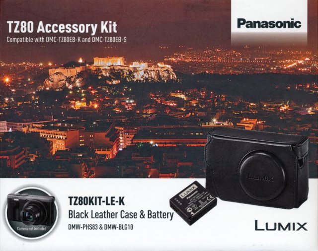 Panasonic Panasonic TZ80 black leather case and battery
