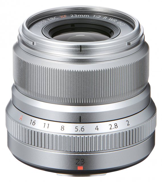 Fujifilm XF 23mm f2 R WR lens, silver