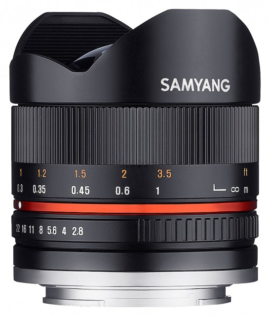 Samyang 8mm f2.8 II Fisheye lens for Fuji-X, black