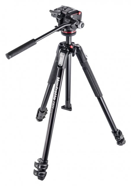 Manfrotto 190X Aluminium 3 Section Kit Fluid Head