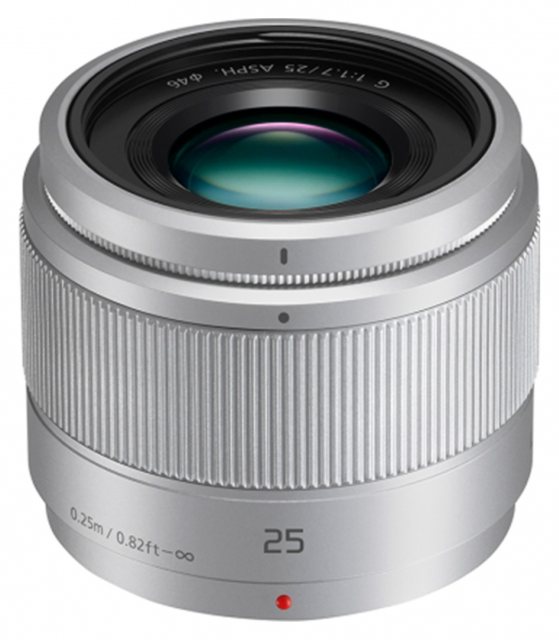 Panasonic 25mm f1.7 Lumix G ASPH lens, silver
