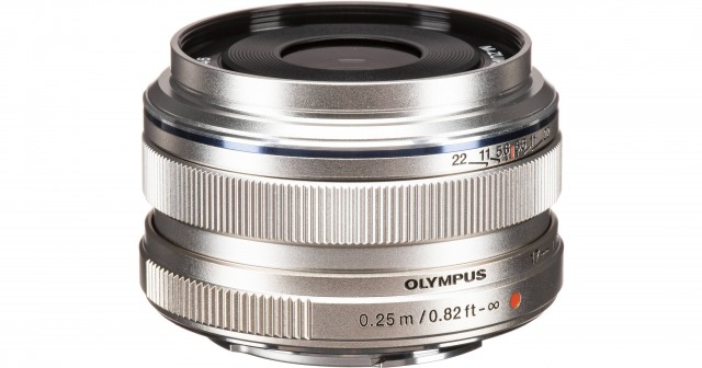 Olympus M.ZUIKO DIGITAL 17mm f1.8 lens, silver