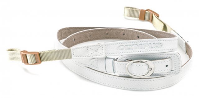 Olympus Olympus CSS-S109LL Leather Shoulder Strap, White