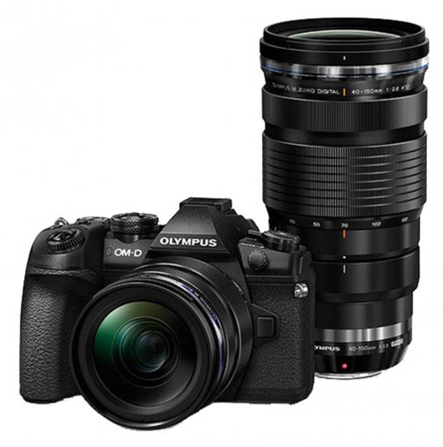 Olympus Olympus OM-D E-M1 Mark II Mirrorless Camera with 12-40mm and 40-150mm Pro lenses, black