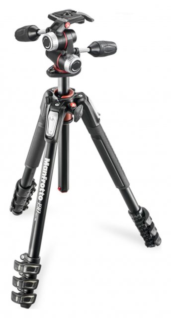 Manfrotto 190 Aluminum 4-Section Tripod with MHXPRO 3-Way Head