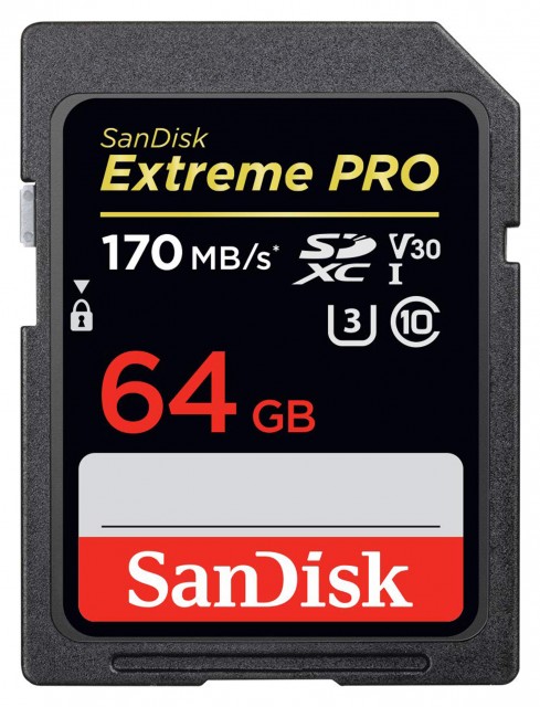Sandisk SDXC card Extreme Pro V30, UHS-I, 64gb,170MB/s