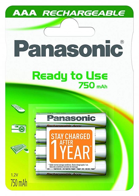 Panasonic Panasonic Evolta AAA NiMh Rechargeable Batteries 750mAh x4