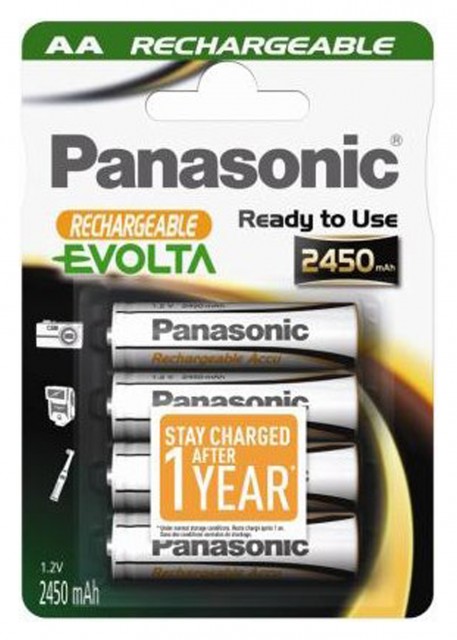 Panasonic Evolta HHR-3XXE AA 2450mAh NiMh Batteries x4
