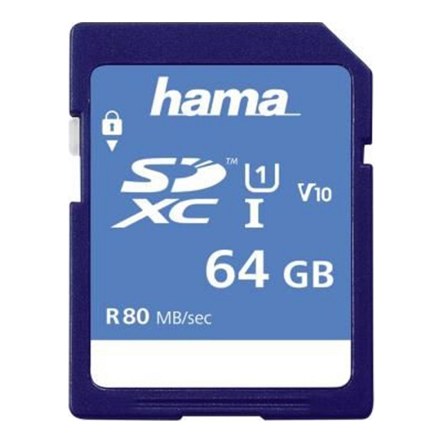 Hama SDXC Card, 64gb UHS-I 80mb/sec