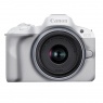 Canon Canon EOS R50 Mirrorless Camera, White with RF-S 18-45mm lens