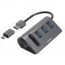 Hama Hama USB Hub/Card Reader with USB-C Adapter, 3x USB-A Ports, SD and microSD slots