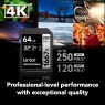 Lexar Lexar 64GB SDXC Silver UHS-II R250/W120MB/s V60