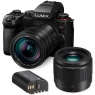 Lumix Panasonic Lumix DC-G9II Mirrorless Camera with 12-60mm Leica and 25mm Lenses plus spare battery