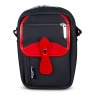 Billingham Billingham Airline Stowaway Camera Shoulder Bag, Black Fibrenyte-Red Trim