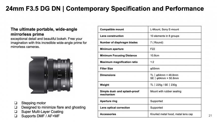 Sigma camera range