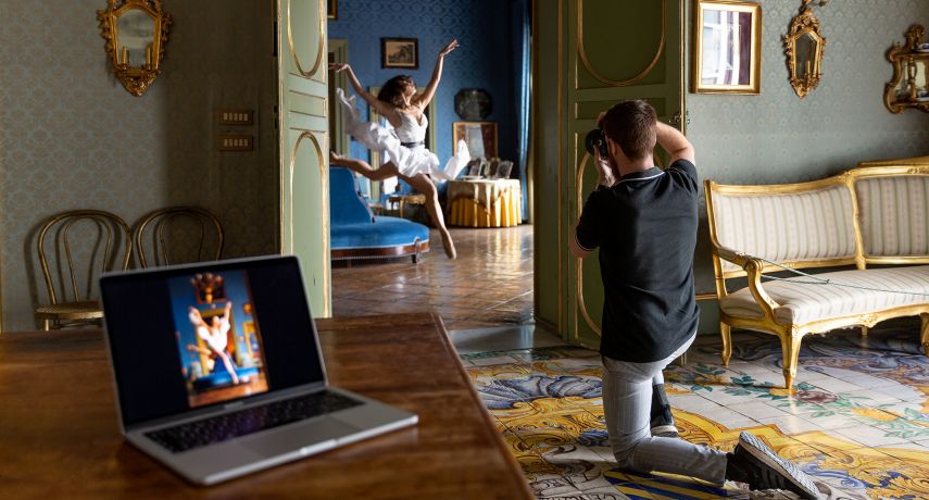 photographing a ballerina